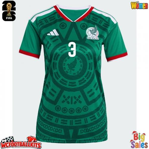 Mexico Cesar Montes #3 Replica Home Stadium Shirt for Women World Cup 2026 Short Sleeve